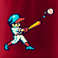 Baseballový hráč pixel art