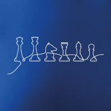 Šachové figúrky v rade - obrys