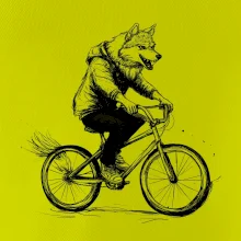 Vlk na bicykli