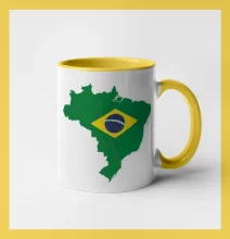 Brazília vlajka v mape