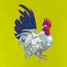 Kohút kreslený biely Kohút kreslený biely