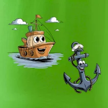 Parové tričko - Loď a kotva