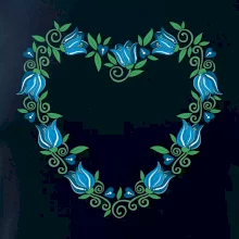 Modré tulipánové srdiečko (Pecka design)
