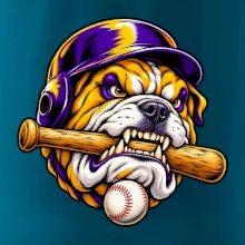 Baseballový buldok s pálkou