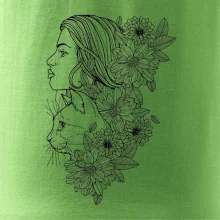 Žena a kočka - kreslená