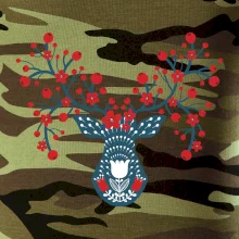 Folklór - jeleň s červenými plodmi