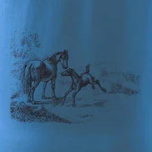 Kôň a žriebä maľované