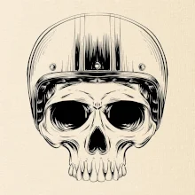 Motorkár lebka s guľatou hlavou