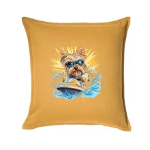 Yorkšírsky teriér na vodnom skútri