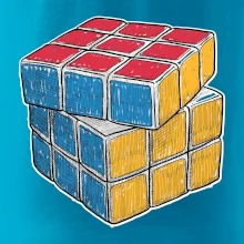 Rubikova kocka kreslená