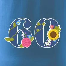 Kvetinové číslo kreslené - 60