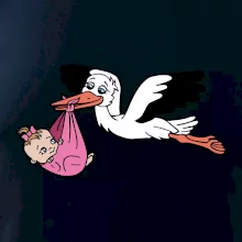 Bocian a bábätko - dievča (Hana-creative)