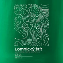 Lomnický štít - vrstevnice v obdĺžniku