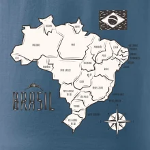 Brazília mapa s názvami regiónov