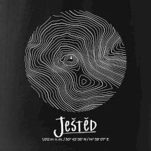 Ještěd - vrstevnice v kruhu