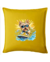 Yorkšírsky teriér na vodnom skútri