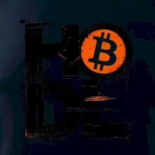 Hodl velký nápis a logo BTC