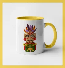 Mayová maska s perím