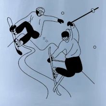 Lyžovanie - kreslené obrázok