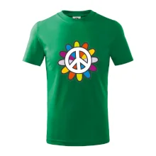 Peace symbol s kreslenou kvetinou
