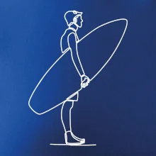 Surfer stojaci jedným ťahom