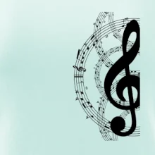 Husľový kľúč a noty