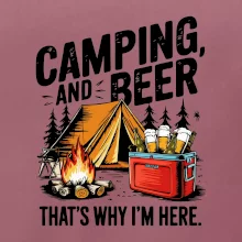 Černý nápis nápis Camping and beer
