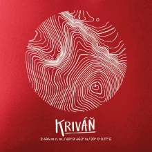Kriváň - vrstevnice v kruhu
