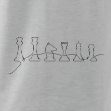 Šachové figúrky v rade - obrys