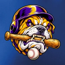 Baseballový buldok s pálkou