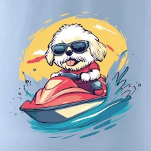 Lhasa Apso na vodnom skútri