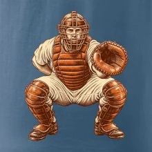 Baseballový catcher retro rytina
