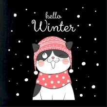 Mačka v čiapke s vystrčeným jazykom