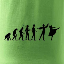 Evolúcia tanec - muž a žena so sukňou