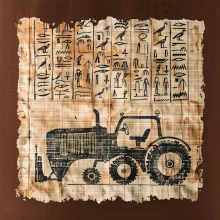 Egyptské hieroglyfy traktor