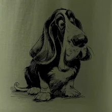 Čiernobiela karikatúra baset