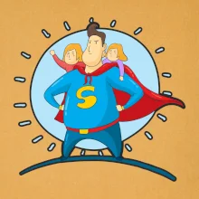 Ocko superman - dievča a dievča Ocko superman - dievča a dievča