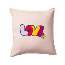 Love nápis s kvetinou