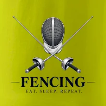 Šermířská maska se zkříženými kordy eat sleep repeat