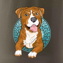 Americký staford kreslený v koliesku (Pecka design)