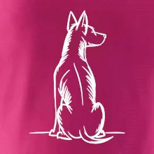 Pes kreslený zozadu