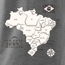 Brazília mapa s názvami regiónov