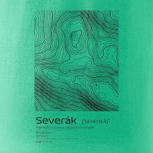 Severák - vrstevnice v obdĺžniku