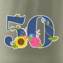 Kvetinové číslo kreslené - 50 Kvetinové číslo kreslené - 50