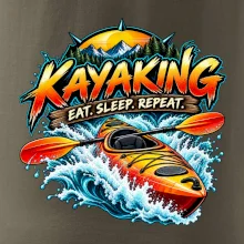 Kajak v divoké vodě eat sleep repeat