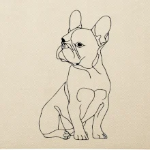 Francúzsky buldoček čierna kresba