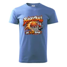 Basketbalový kôš s loptou eat sleep repeat