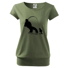 Rybár ťahajúce rybu