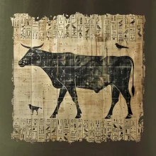 Egyptské hieroglyfy krava