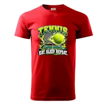 Tenisová raketa a míček eat sleep repeat